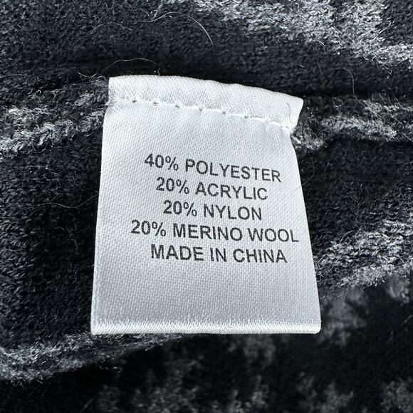 Neve Designs Sweater Womens Medium Black Gray Snowflake Wool Blend Maya Full Zip - Picture 7 of 11